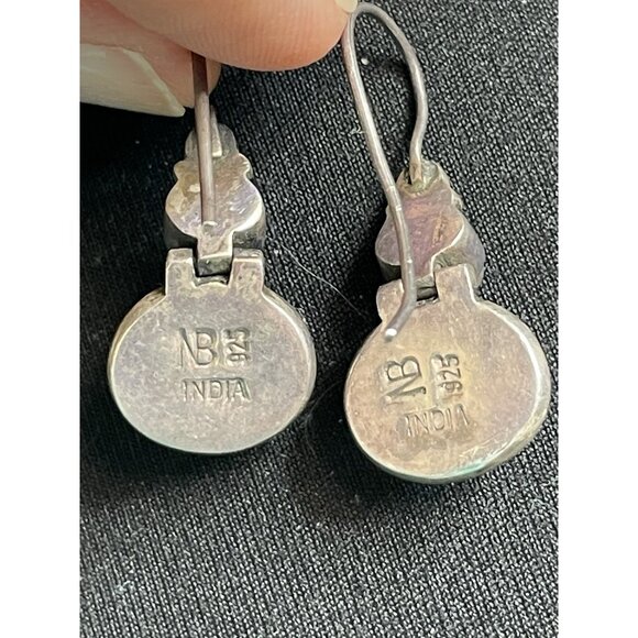 READ Nicky Butler NB Sterling Silver Moonstone 925 Earrings Pierced India - Picture 4 of 14